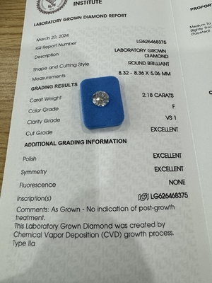 kupować F VS1 3EX CVD Laboratory Grown Diamond DIY Jewelry Accessories online manufacture
