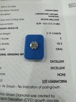 kupować 2.19 karat E VS2 3EX CVD Laboratory Grown Diamond Round Shape online manufacture