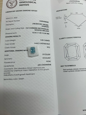 kupować 3.55ct Fancy Intense Blue Laboratory Grown Diamonds OEM ODM online manufacture