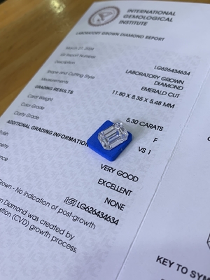 kupować 5.3ct Lab Diamond Man Made Emerald Cut Diamond VS1 Jasność F Kolor online manufacture