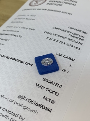 kupować 1.38ct Owalny Cięcie Laboratoryjne Wychowany Diament CVD E VS1 EX VG N IGI Certyfikowany online manufacture