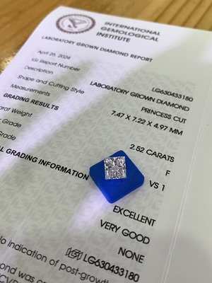 kupować 2.52 karat F Kolor VS1 Jasność EX VG CVD Laboratory Made Diamonds online manufacture