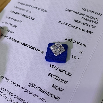 kupować 3.42CT G VS1 EX VG CVD Laboratory Grown Diamonds Princess Cut online manufacture