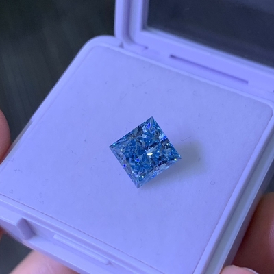 kupować 1.2CT Fancy Intense Blue VS2 2EX CVD Lab Grown Diamond Princess Cut online manufacture