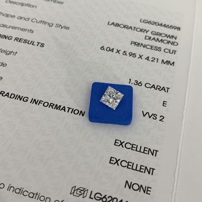 kupować 1.36CT E VVS2 2EX CVD Princess Cut Lab Wyhodowany Diament Certyfikowany IGI online manufacture