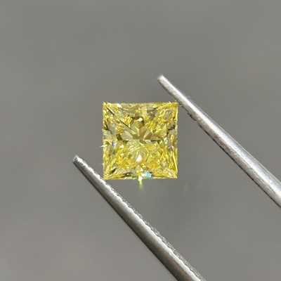 kupować 1.06ct Laboratorium Diament Żółty Princess Cut CVD Fancy Intensywny Żółty VVS2 2EX N IGI online manufacture