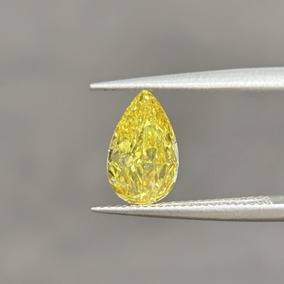 kupować 1.7ct Laboratory Grown Diamonds Pear Cut CVD Fancy Vivid Yellow VS1 2EX N IGI online manufacture