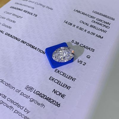 kupować 5.38ct Diamenty z rozwiniętym blaskiem Owalny cięcie CVD G VS2 2EX N IGI LG620482036 online manufacture