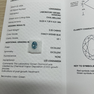 kupować 2.25ct Owalny Cięcie Laboratoryjne Dorosły Diament Fancy Intensywny Niebieski VS1 Jasność online manufacture
