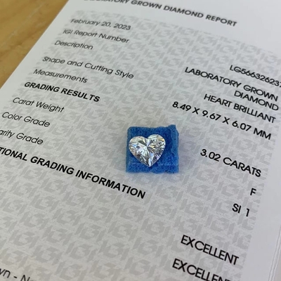 kupować 3.02ct Laboratoryjnie wyhodowane, w kształcie serca diamentowe CVD F SI1 2EX N IGI LG566326237 online manufacture