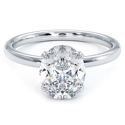kupować Lab Diamond Wedding Rings For Women, VVS Clarity HPHT Oval Cut Lab Grown Diamond Ring / Diamentowe pierścionki ślubne dla kobiet online manufacture