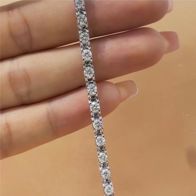 kupować Złoto masywne Jasność CVD Okrągły skrócony Bezel Laboratory Grown Diamentowe bransoletki 18K 14K 10K Metalowy typ online manufacture