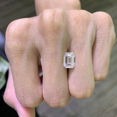 3.52CT Szmaragdowy Diament Lab Grown VVS2 Jasność E Kolor