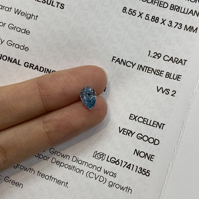 1.29ct VVS2 w kształcie gruszki stworzony w laboratorium Diamentem