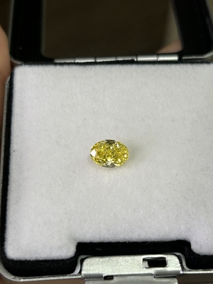 1.37 karat Owalny Cięcie HPHT VS CVD Diamenty Fancy Żywy Żółty