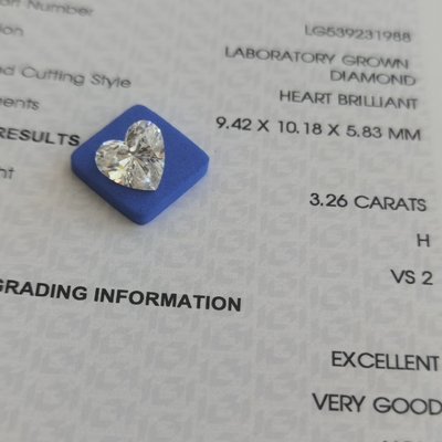3.26ct Laboratorium w kształcie serca Diament CVD H VS2 2EX N IGI LG539231988