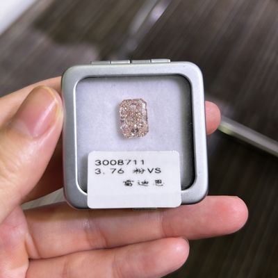 CVD 3.76ct Syntetyczny Diament Różowy Laboratorium Stworzone Diament Radiant Cut
