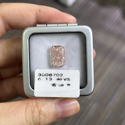 6.13 Karatowy Różowym Diamentem Wspaniale Różowym Luźnym Vs Diamentem Radiant Cut