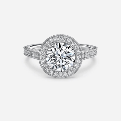 IGI Laboratory Grown Halo Diamond Ring VVS Clarity HPHT Pear Cut