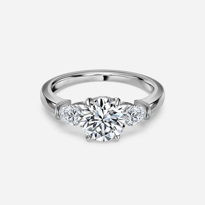 2 karatowy Lab Grown Diamond Ring Prong Setting Lab Grown Diamond Wedding Band Kobiety