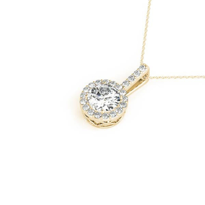 18K 14K 10K Solid Gold Clarity CVD Round Cut Bezel Lab Grown Diamond Necklace z kamieniem szlachetnym