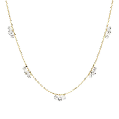 18K 14K 10K Solid Gold Clarity CVD Round Cut Bezel Lab Grown Diamond Necklace