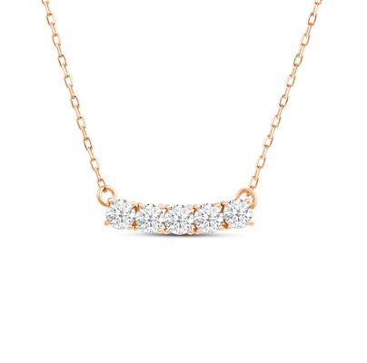 18K 14K 10K Solid Gold Clarity CVD Round Cut Bezel Lab Grown Diamond Necklace