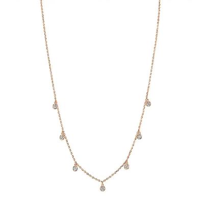 CVD Okrągły Cięcie Bezel Laboratory Grown Diamentowy Naszyjnik 18K 14K 10K Solid Gold Clarity